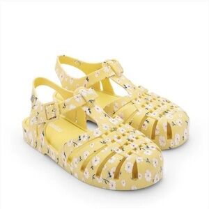 Mini Melissa Daisy Print Girls Floral Yellow Summer Sandals size 13 US